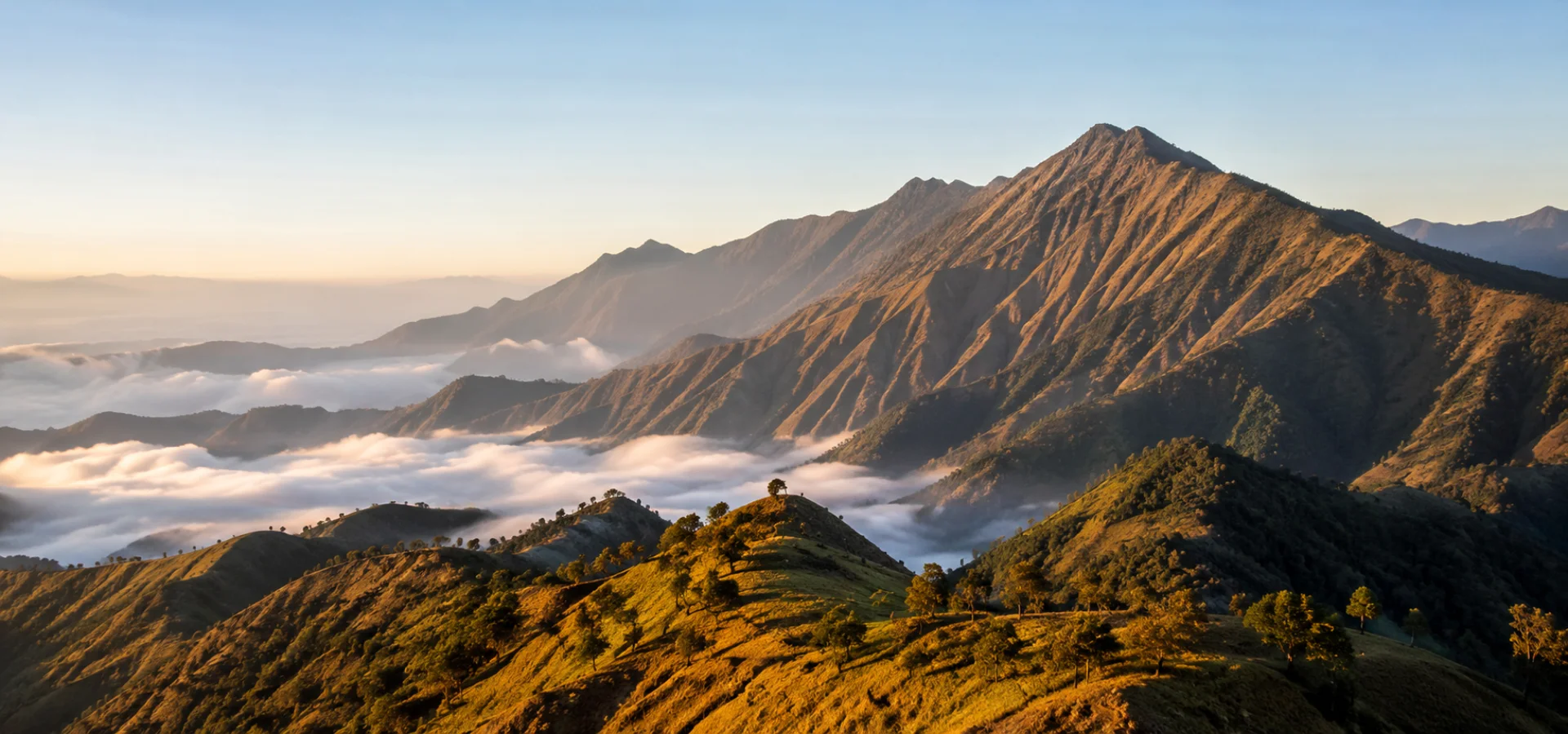 Mount Ramelau ridges at dawn during the dry season